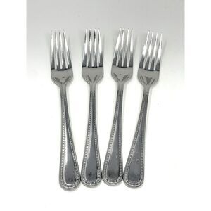 Argent Orfevres Stainless Pearl Dinner Place Forks 7 7/8” Set Of 4